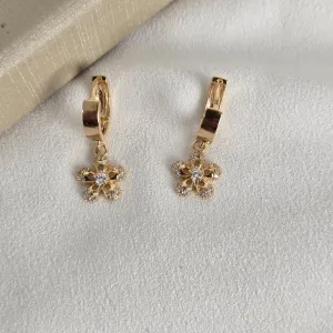 Argola Zirconia Flor