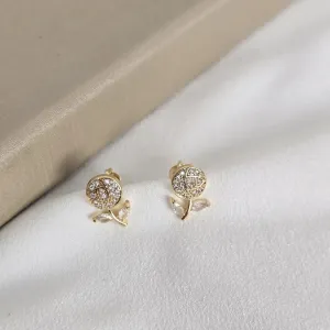 Brinco Delicado Flor Zircônia