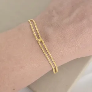 Pulseira Trançada Corrente Delicada
