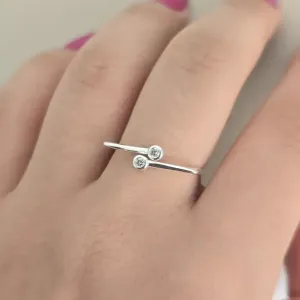 Anel Quadrado Zircônia