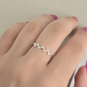 Anel Zig Zag Zircônia
