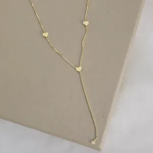Colar Gravatinha Corações Lisos