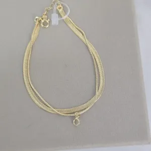 Pulseira Dupla Fita Com Pingente Zircônia