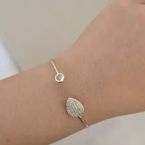 Bracelete Folha Zircõnia