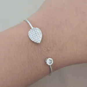Bracelete Folha Zircõnia