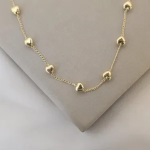 Colar Choker Delicado Corações