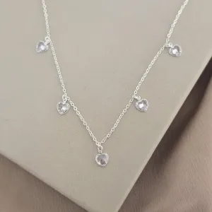 Colar Pingente Coração De Zircônia