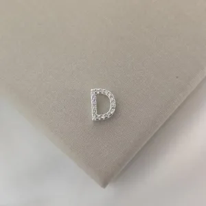 Pingente Letra D Zircônia Prata