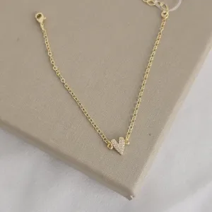 Pulseira Delicada Coração Zircônia