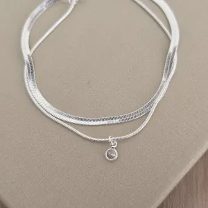 Pulseira Dupla Fita Com Pingente Zircônia