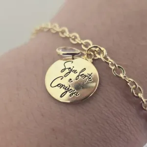 Pulseira Seja Forte Corajosa Zircônia