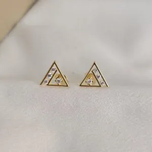 Brinco Gemometrico Liso e Zircônia