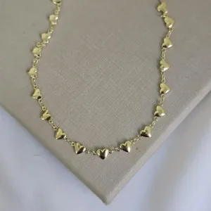 Colar Choker Delicado Corações