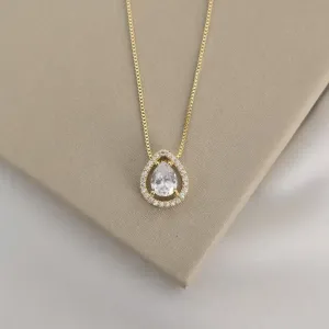 Colar Delicado Gota de Zircônia