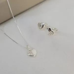 Conjunto Coração Liso e Zircônia