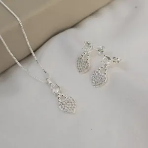 Conjunto Delicado Coração Zircônia