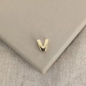 Pingente Letra V banhado ouro 18k