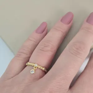 Anel Esfera Zirconia
