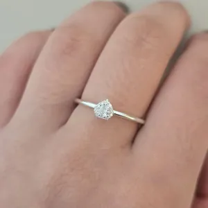 Anel Fino Solitario Coracao Zirconia