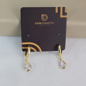 Argola Delicada Gota Zircônia
