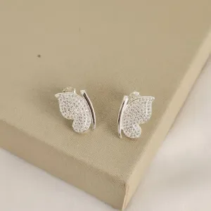 Brinco Delicado Borboleta Lisa e Zircônia