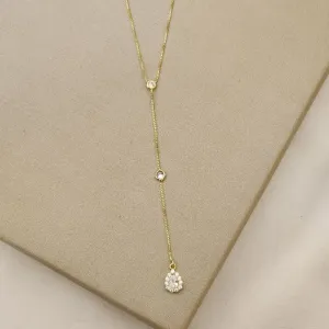 Colar Delicado Gravatinha Zircônia