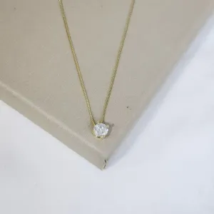Colar Delicado Ponto de Luz Zircônia