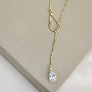 Colar Gravatinha Zircônia