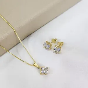 Conjunto Delicado Quadrado Zircônia