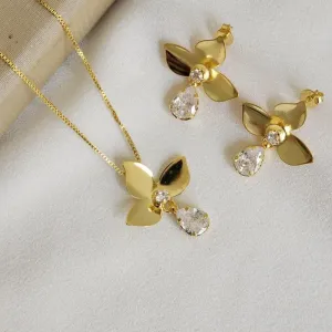 Conjunto Delicado Zircônia e Pedra