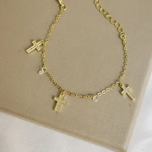 Pulseira Cruz Zircônia