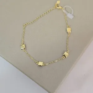 Pulseira Delicada Quadrados Lisos