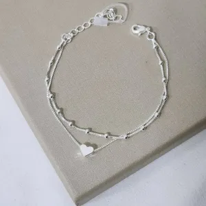 Pulseira Dupla Bolinha Coração