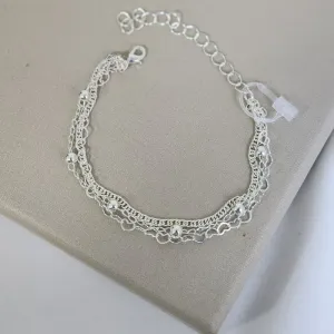 Pulseira Tripla Corações e Bolinhas Lisos