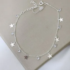 Tornozeleira Estrela e Zircônia