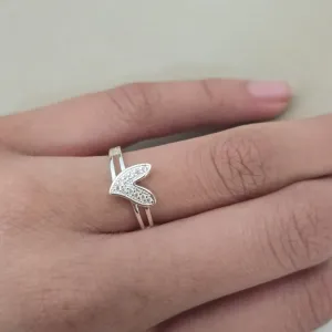 Anel Coracao Cravejado Zirconia