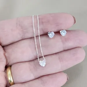 Conjunto Delicado Coração Zircônia