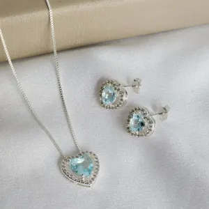 Conjunto Delicado Coração Zircônia