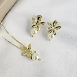 Conjunto Delicado Zircônia e Perola