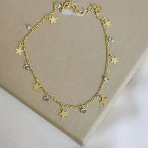 Tornozeleira Estrela e Zircônia