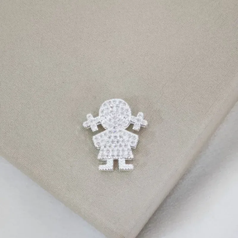 Pingente Filha Zircônia Cristal Prata