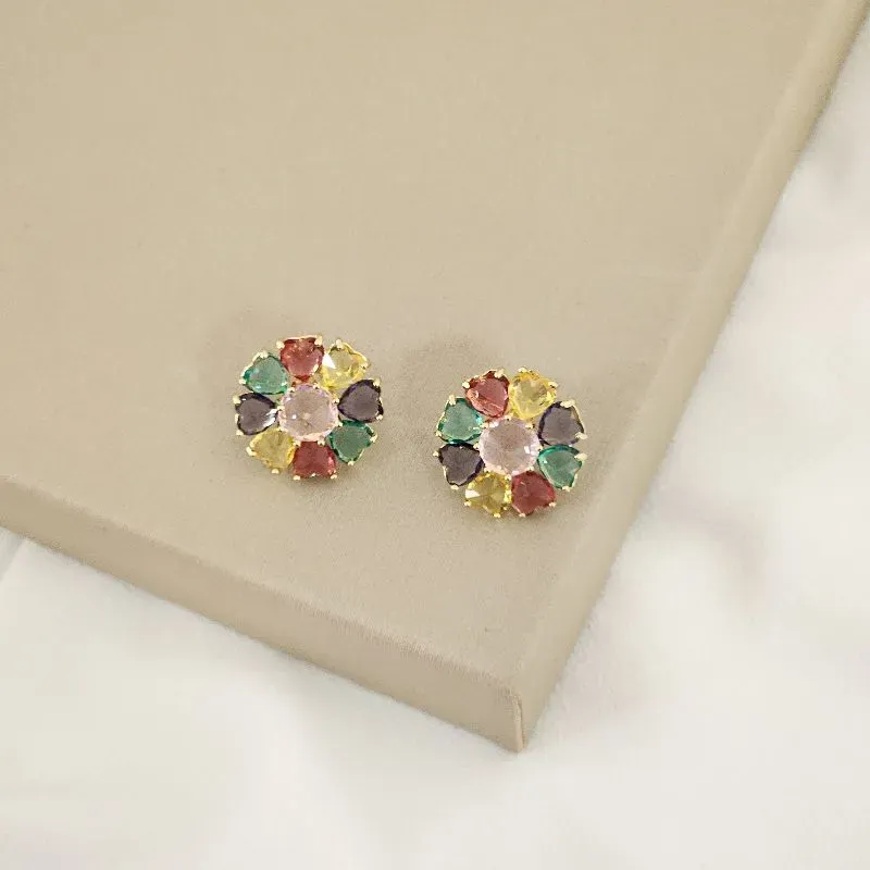 Brinco Colorido banhada Ouro 18k