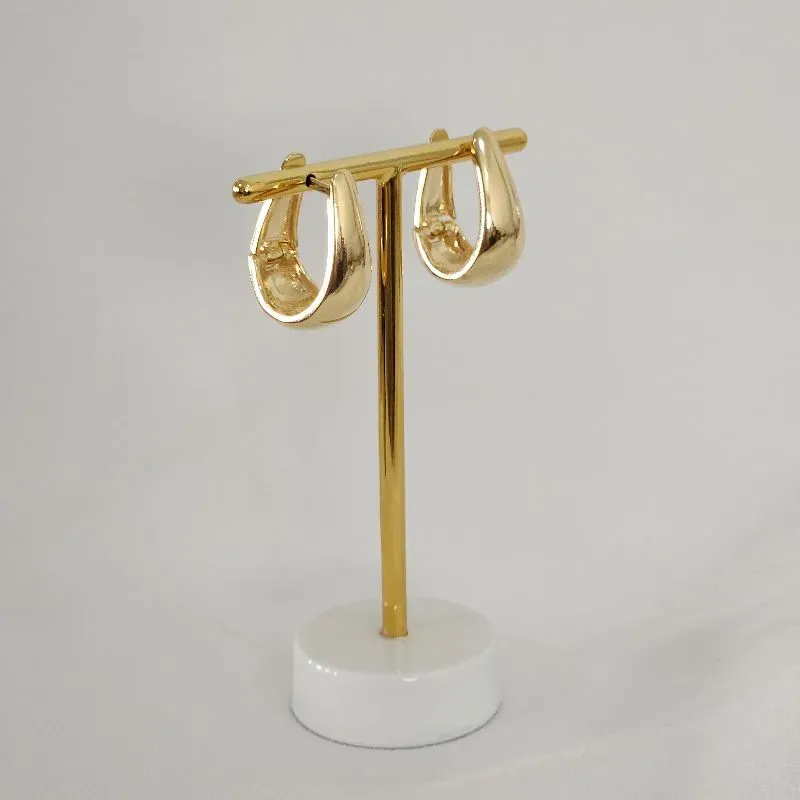 Brinco Liso Argola Vazada banhado Ouro 18k