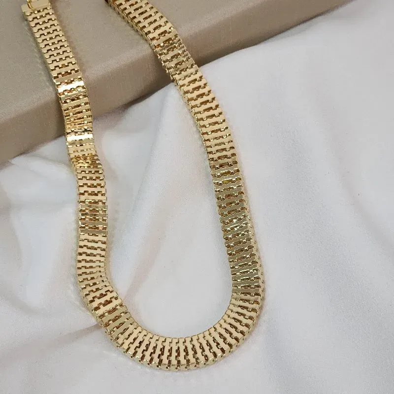 Choker Corrente Grossa banhada Ouro  18k