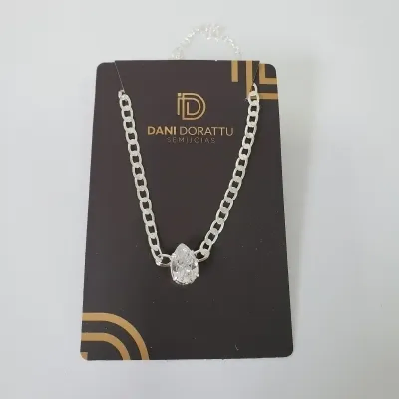 COLAR CORRENTE GOTA ZIRCÔNIA