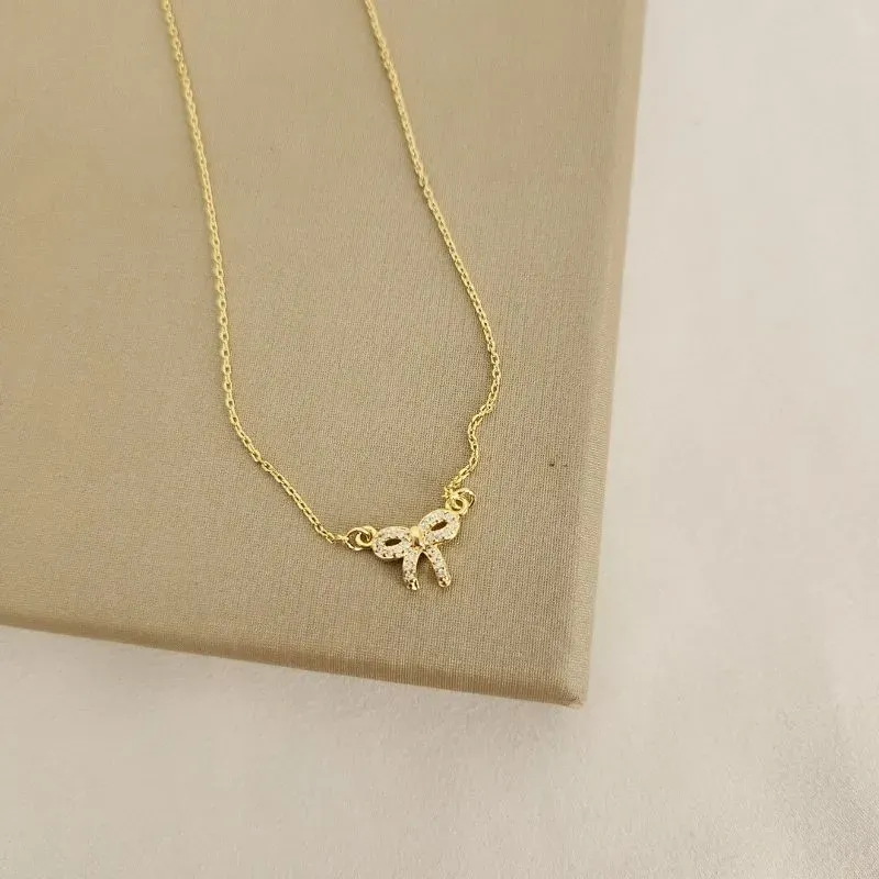 Colar Delicado Laço Zirconia