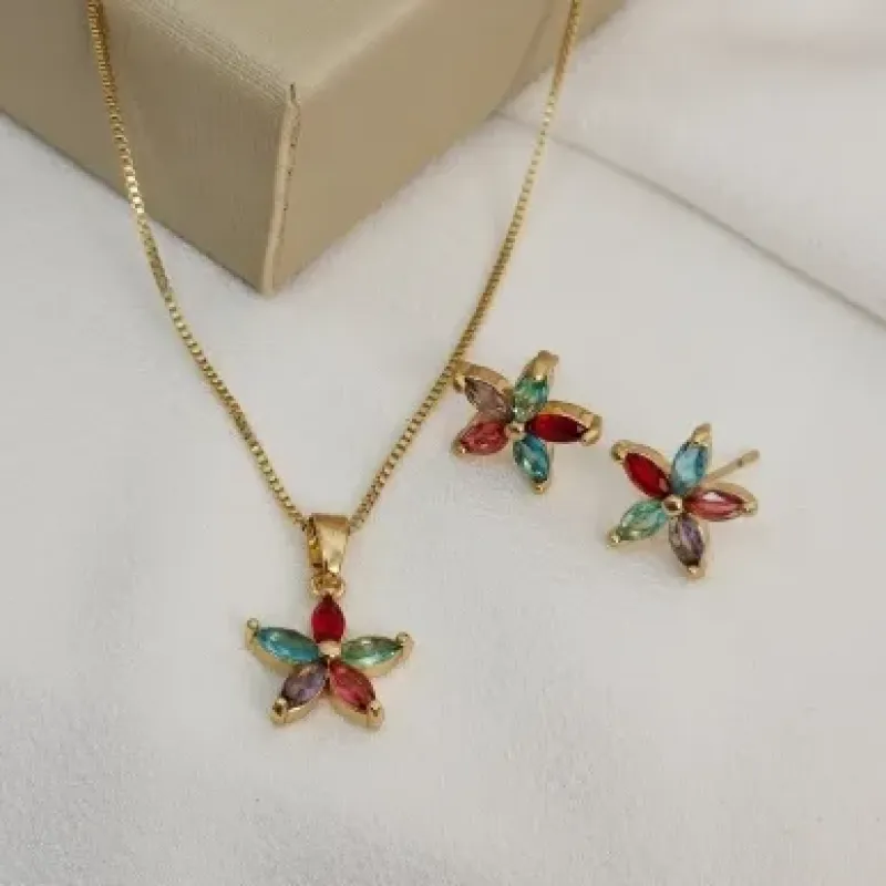 CONJUNTO FLOR COLORIDA
