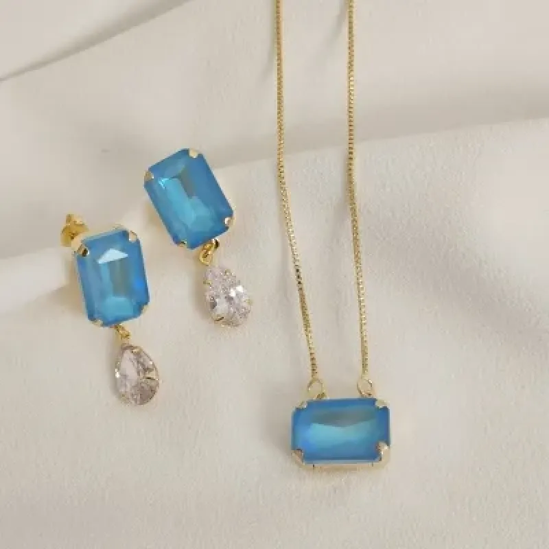 CONJUNTO RETANGULAR COM PINGENTE