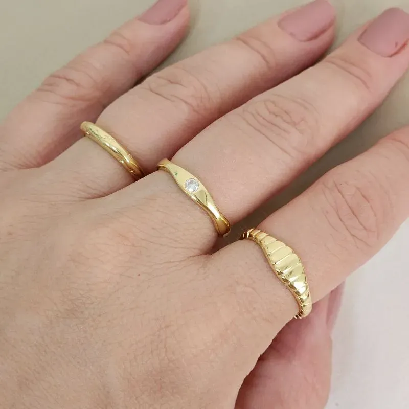 Mix de Anéis banhado Ouro 18k