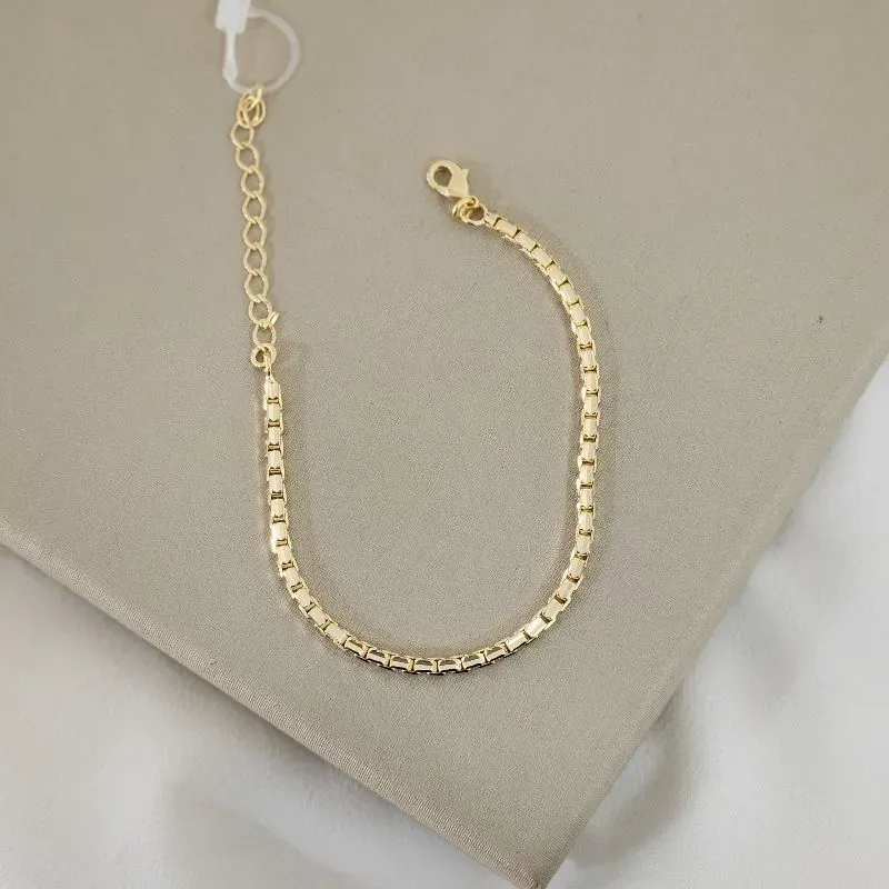 Pulseira Lisa Trabalhada banhada Ouro 18k